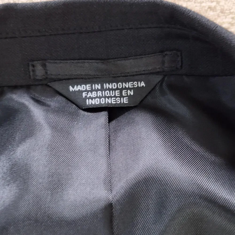 Henry Grethel Suit Jacket Mens 50R Black Stripe Ventless 2 Button Formal